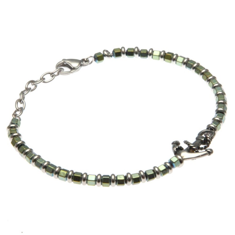 bracciale uomo ancora e pietre dure