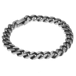 bracciale uomo groumette in acciaio brunito