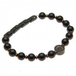 bracciale uomo ferro di cavallo in pietre dure e acciaio