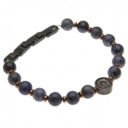bracciale uomo ferro di cavallo in pietre dure e acciaio