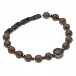 bracciale uomo rosa dei venti in pietre dure e acciaio