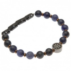bracciale uomo timone in pietre dure e acciaio