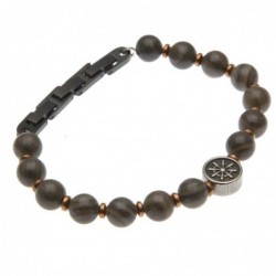 bracciale uomo timone in pietre dure e acciaio