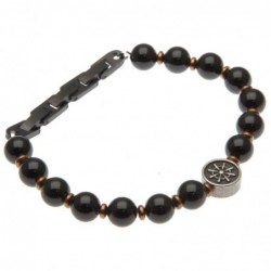 bracciale uomo timone in pietre dure e acciaio