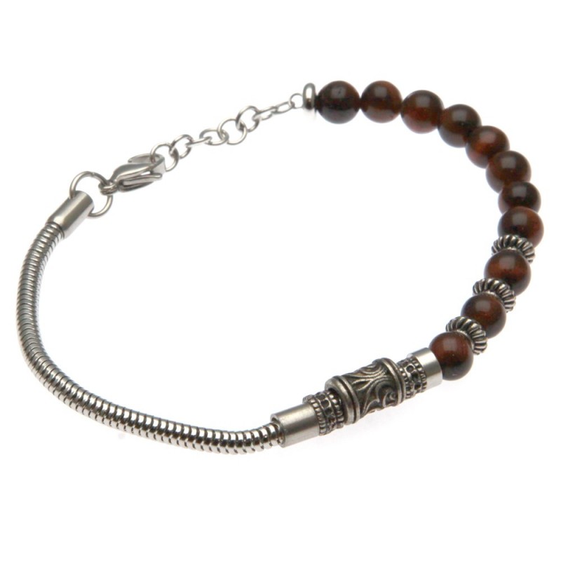 bracciale uomo pietre dure e acciaio