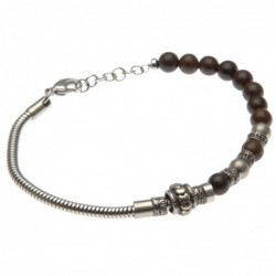 bracciale uomo pietre dure e acciaio