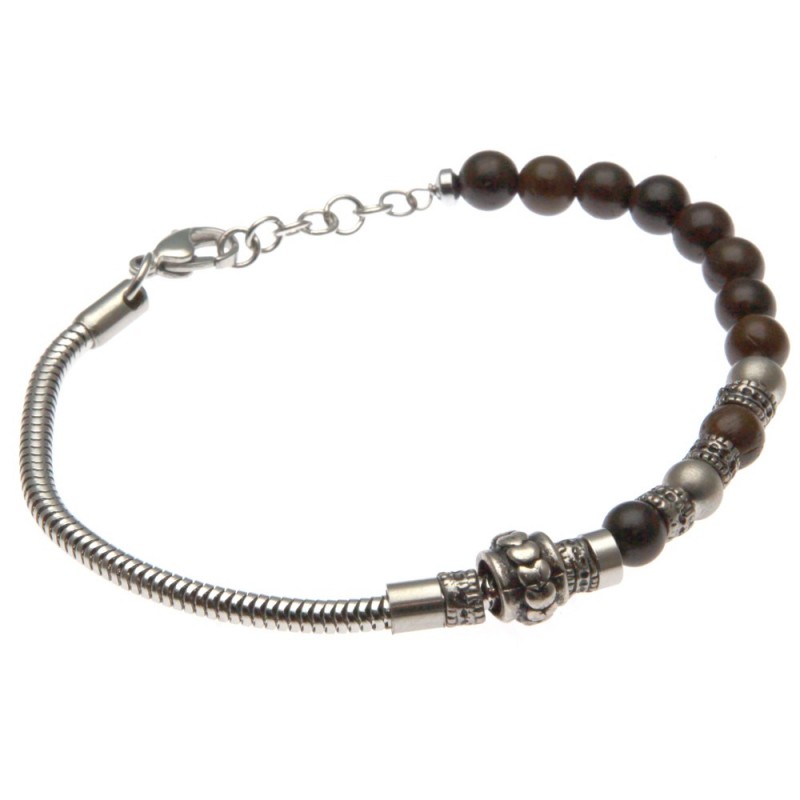 bracciale uomo pietre dure e acciaio