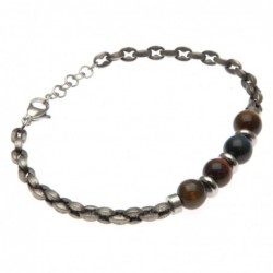 bracciale uomo pietre dure e acciaio