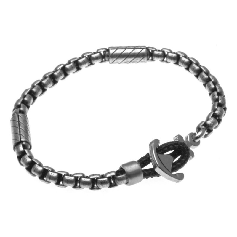 bracciale uomo ancora in acciaio invecchiato