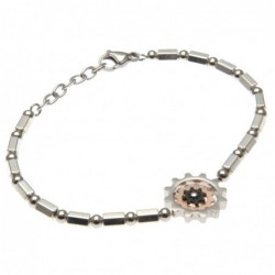 bracciale con timone in acciaio uomo