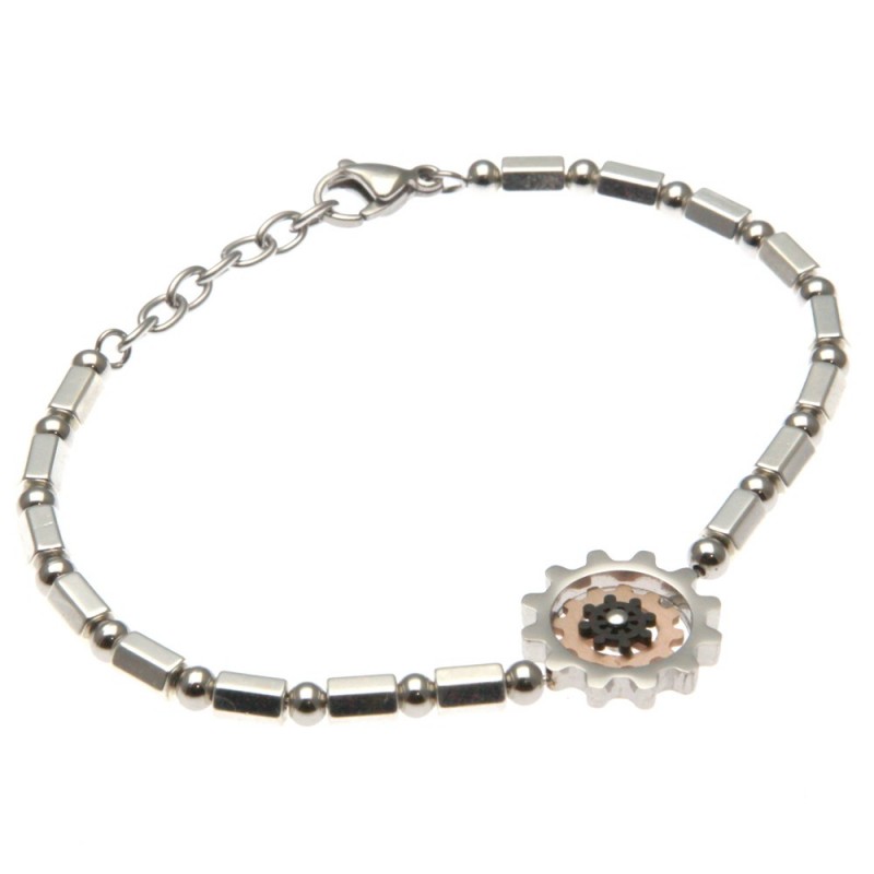 bracciale con timone in acciaio uomo