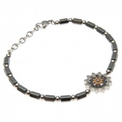 bracciale con timone in acciaio uomo
