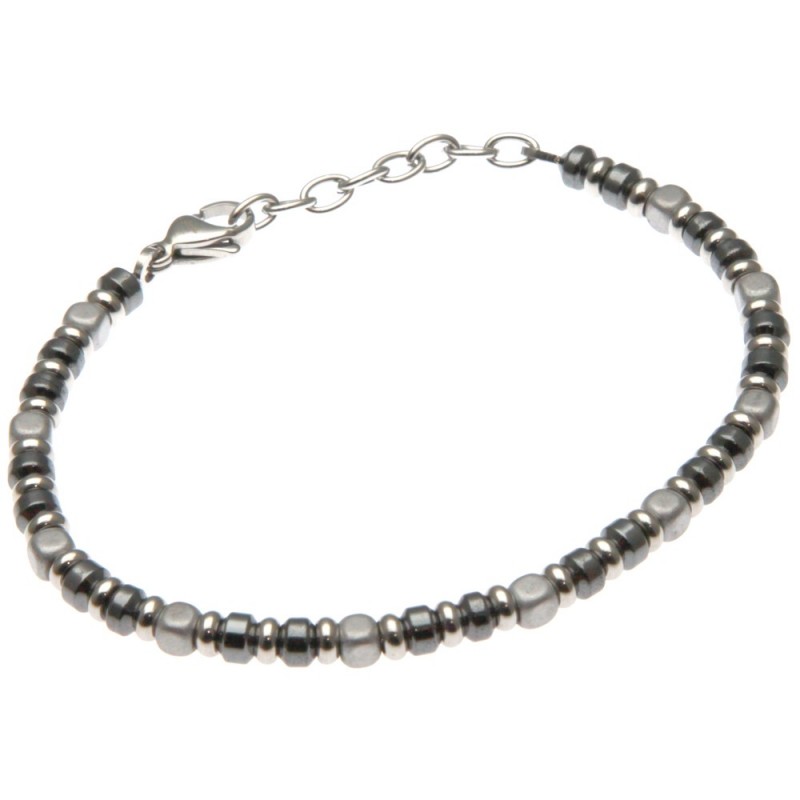bracciale uomo pietre dure e acciaio