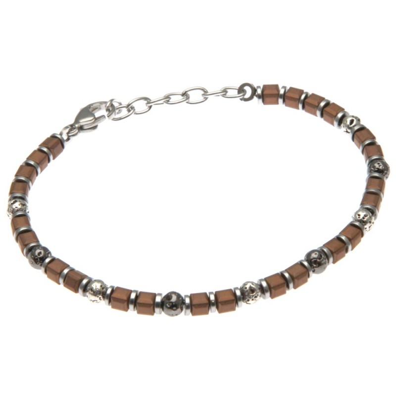 bracciale uomo pietre dure e acciaio