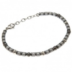 bracciale uomo pietre dure e acciaio