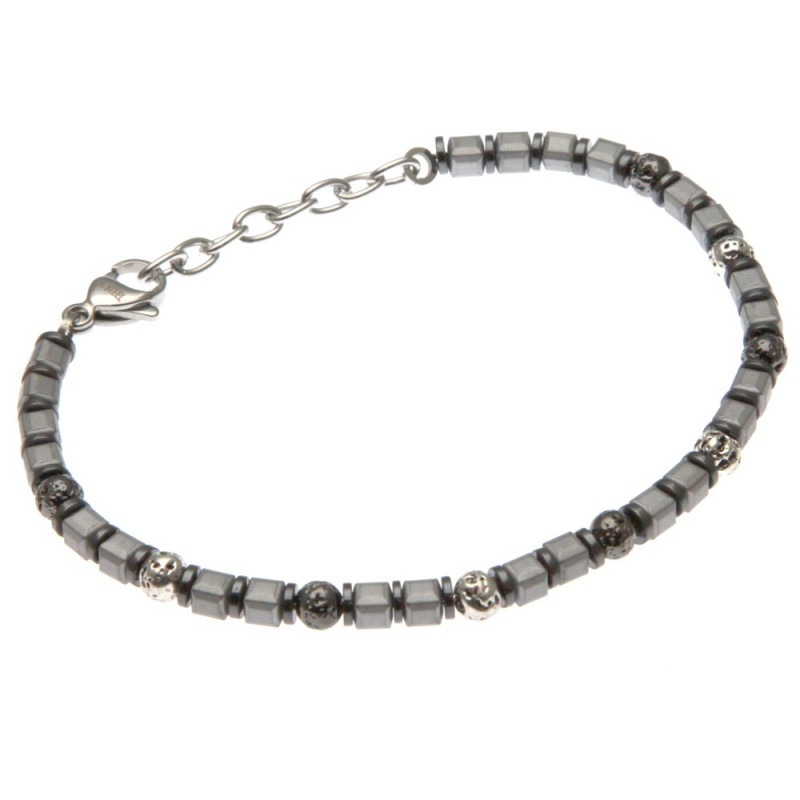 bracciale uomo pietre dure e acciaio