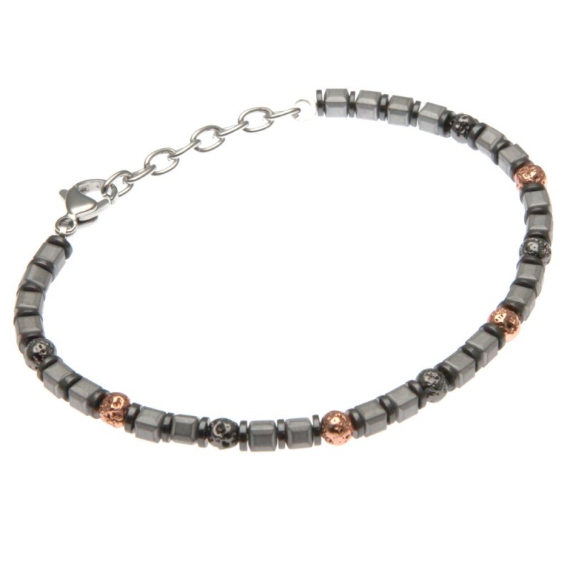 bracciale uomo pietre dure e acciaio