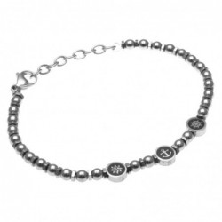 bracciale uomo simboli marinari in acciaio