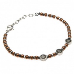 bracciale uomo simboli marinari in acciaio