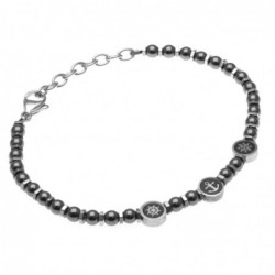 bracciale uomo simboli marinari in acciaio