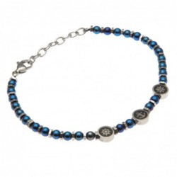 bracciale uomo simboli marinari in acciaio
