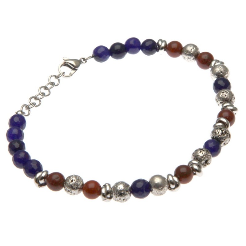 bracciale uomo pietre dure e acciaio