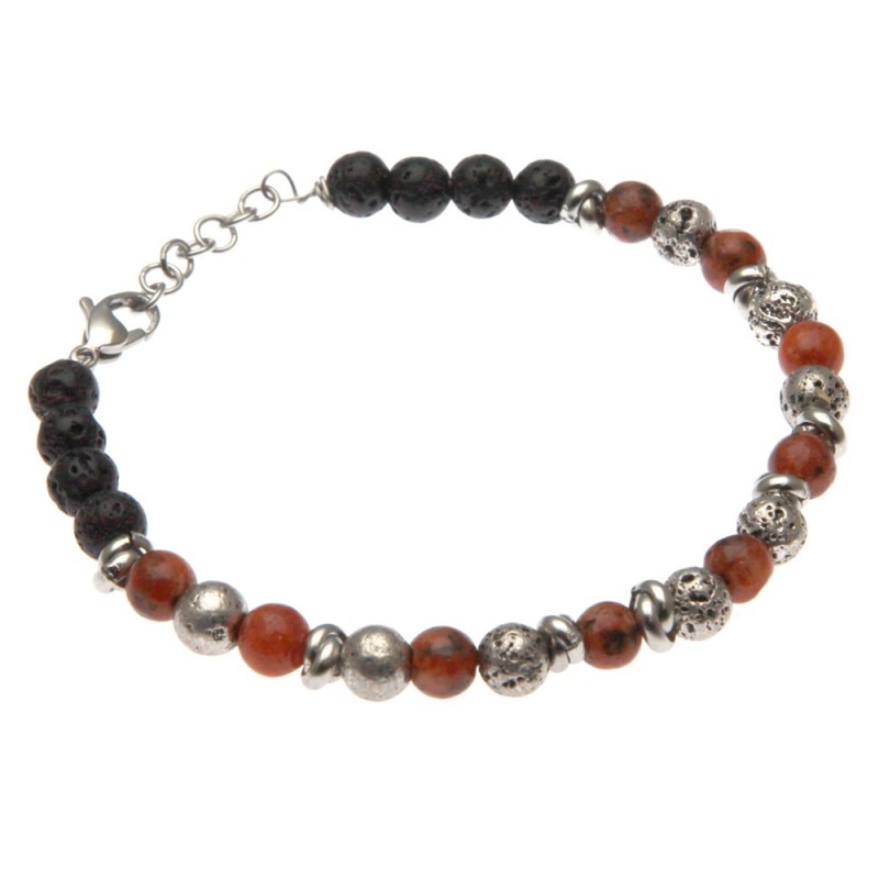 bracciale uomo pietre dure e acciaio