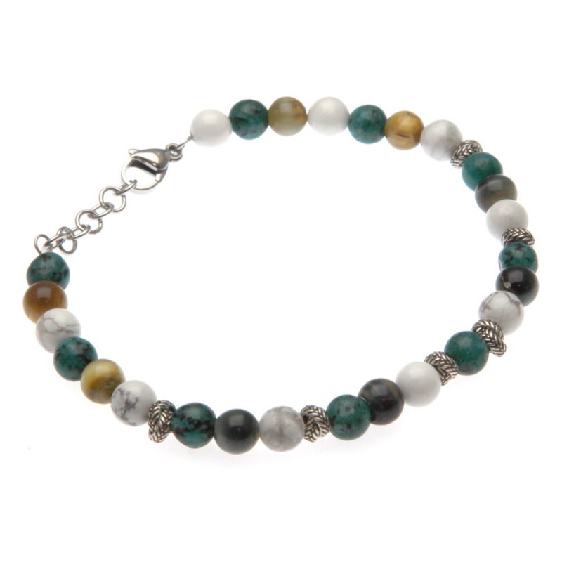 bracciale uomo pietre dure e acciaio