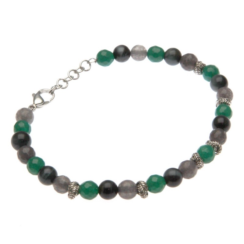 bracciale uomo pietre dure e acciaio