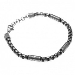 bracciale uomo tubolare in acciaio brunito