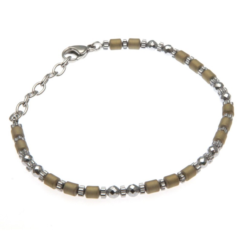 bracciale uomo pietre e acciaio