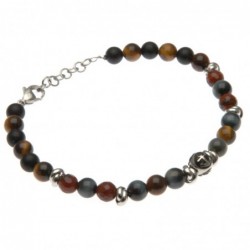 bracciale uomo con ancora e pietre e acciaio