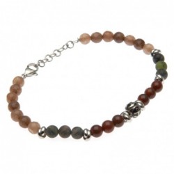 bracciale uomo con ancora e pietre e acciaio