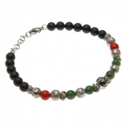 bracciale uomo con ancora e pietre e acciaio