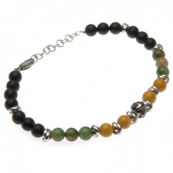 bracciale uomo con ancora e pietre e acciaio