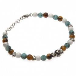 bracciale uomo con ancora e pietre e acciaio