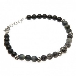 bracciale uomo con ancora e pietre e acciaio