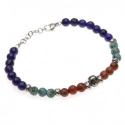 bracciale uomo con ancora e pietre e acciaio