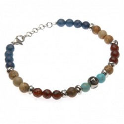 bracciale uomo con ancora e pietre e acciaio