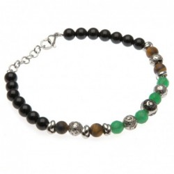 bracciale uomo con timone pietre e acciaio