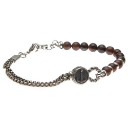 bracciale uomo con ancora in acciaio e pietre