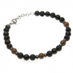 bracciale uomo pietre dure e acciaio
