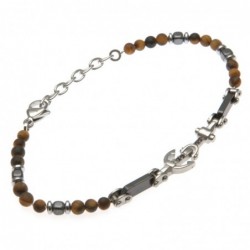bracciale uomo ancora in acciaio e pietre