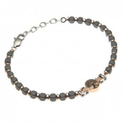 bracciale albero della vita in acciaio e pietre