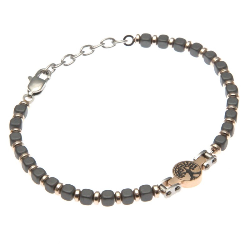bracciale albero della vita in acciaio e pietre