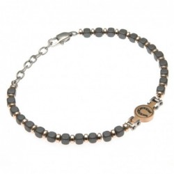bracciale ferro di cavallo uomo in acciaio e pietre