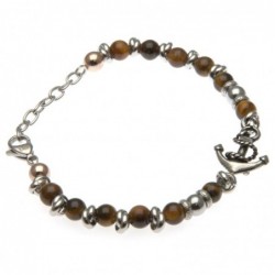 bracciale ancora uomo pietre dure e acciaio
