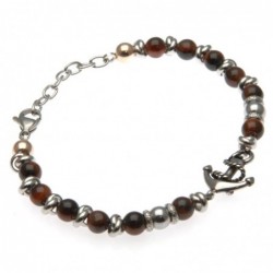 bracciale ancora uomo pietre dure e acciaio