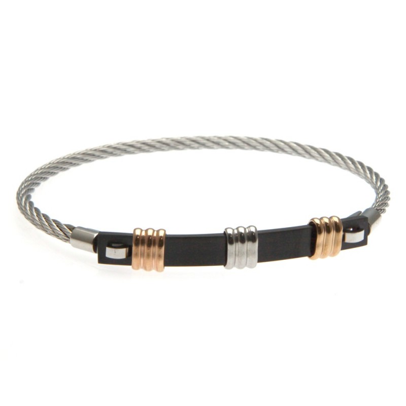 bracciale uomo rigido cavetto in acciaio