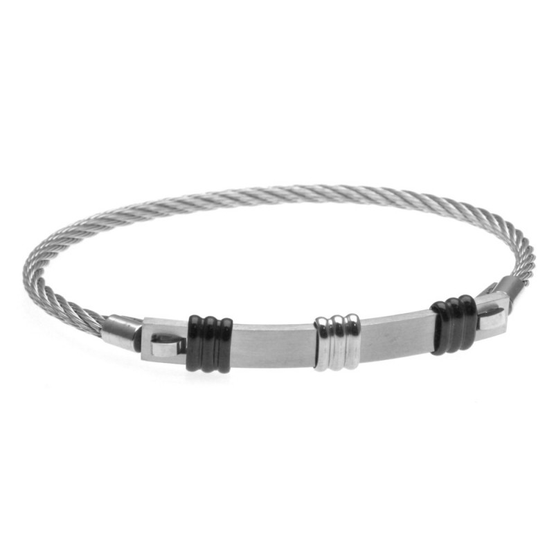 bracciale uomo rigido cavetto in acciaio